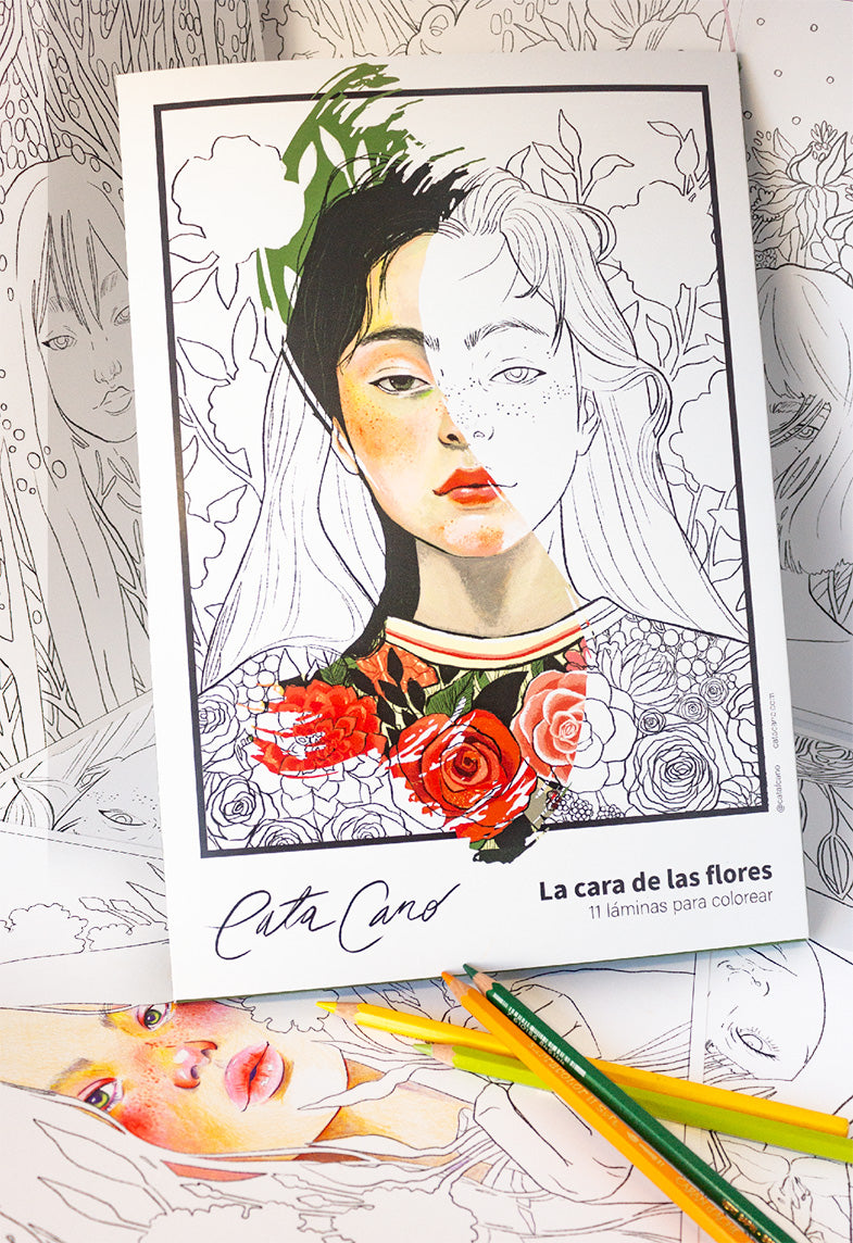 Libro para colorear: La cara de las flores